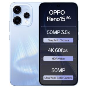 OPPO Reno15 5G (Glacier White, 256 GB) (12 GB RAM)
